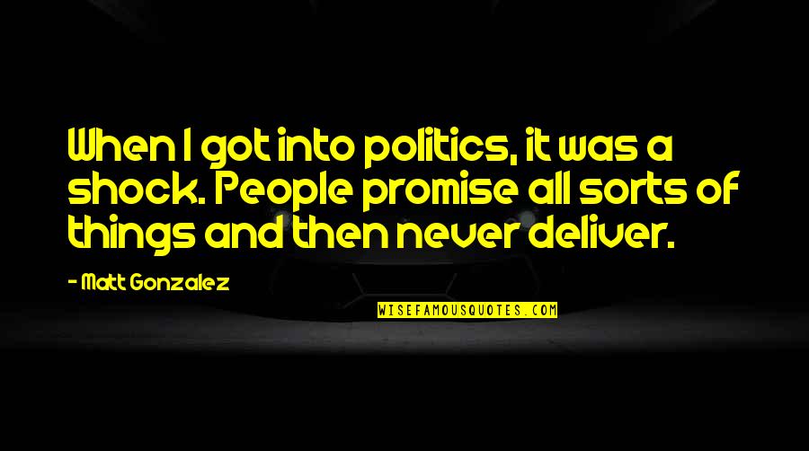 Leinatamme Quotes By Matt Gonzalez: When I got into politics, it was a