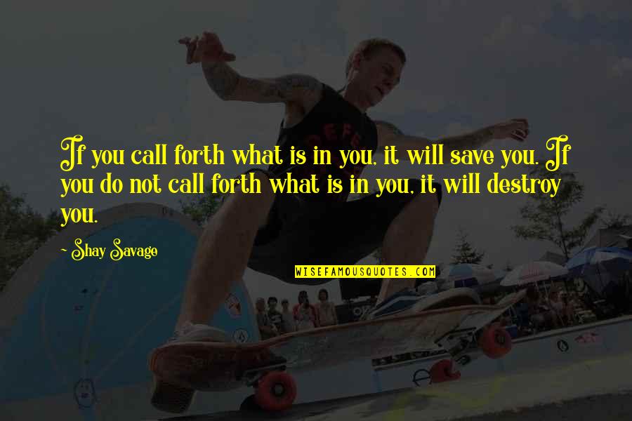 Leine Quotes By Shay Savage: If you call forth what is in you,