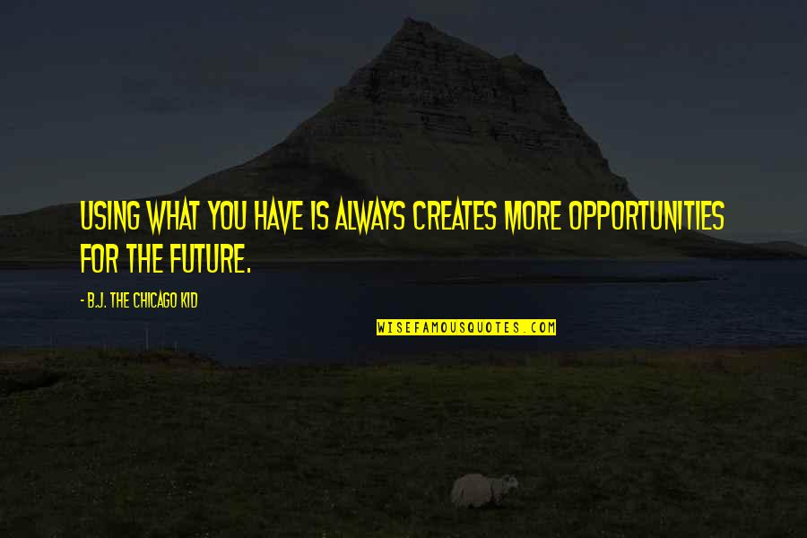 Leishla Rosado Quotes By B.J. The Chicago Kid: Using what you have is always creates more