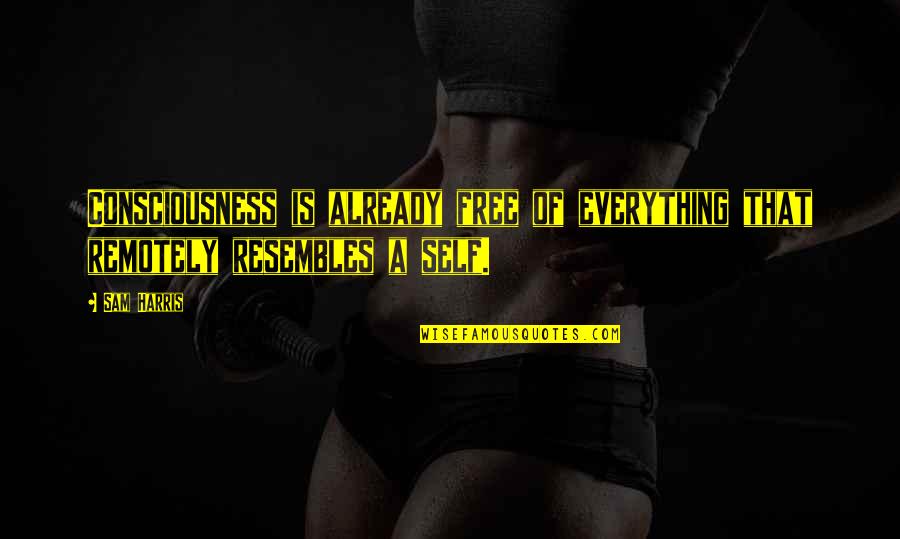 Leisures In Lakeville Quotes By Sam Harris: Consciousness is already free of everything that remotely
