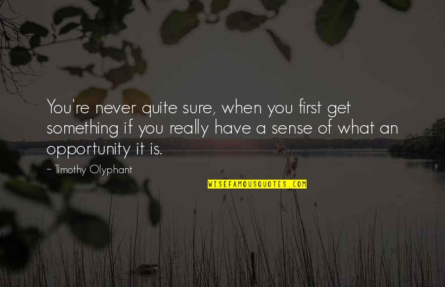 Leitmotif In Music Quotes By Timothy Olyphant: You're never quite sure, when you first get