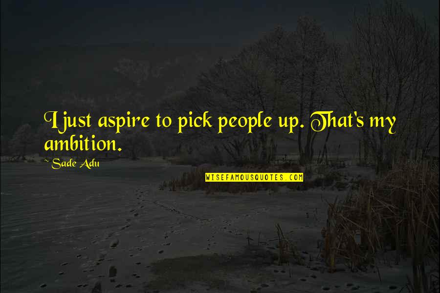 Leitungsschutzschalter Quotes By Sade Adu: I just aspire to pick people up. That's
