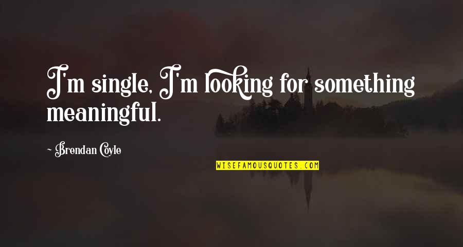 Leizman Ben Quotes By Brendan Coyle: I'm single, I'm looking for something meaningful.