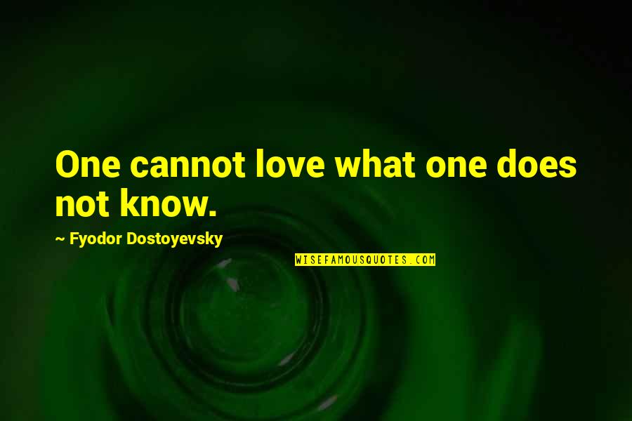 Lela Quotes By Fyodor Dostoyevsky: One cannot love what one does not know.