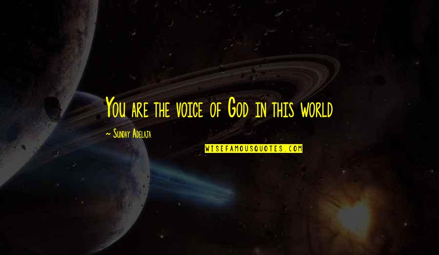 Lelio And Stitch Quotes By Sunday Adelaja: You are the voice of God in this Lelio And Stitch Quotes By Sunday Adelaja: You are the voice of God in this