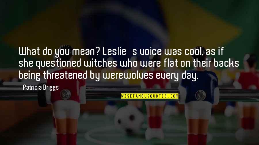 Lemierres Quotes By Patricia Briggs: What do you mean? Leslie's voice was cool,