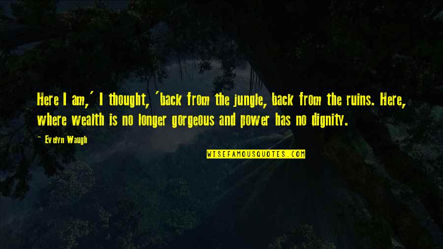 Lemon Yellow Bath Quotes By Evelyn Waugh: Here I am,' I thought, 'back from the Lemon Yellow Bath Quotes By Evelyn Waugh: Here I am,' I thought, 'back from the