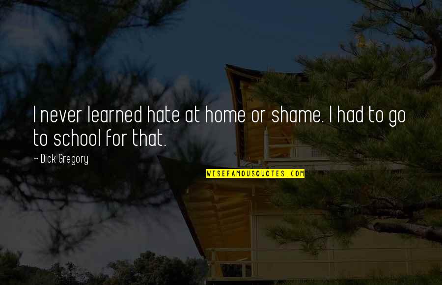 Lemonade Auto Insurance Quotes By Dick Gregory: I never learned hate at home or shame.