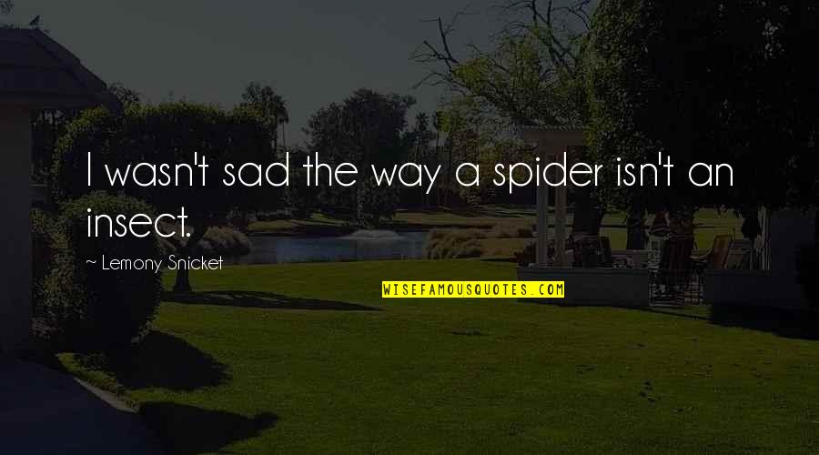 Lemony Quotes By Lemony Snicket: I wasn't sad the way a spider isn't