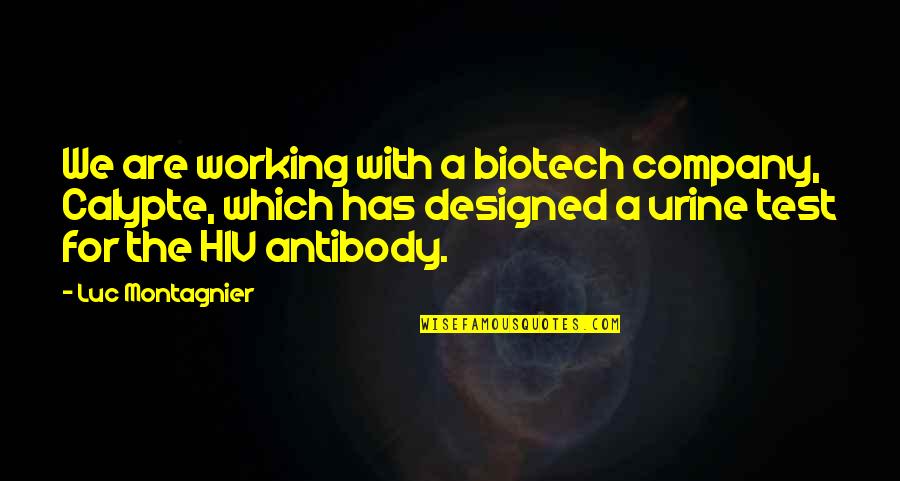 Lempeng Bumi Quotes By Luc Montagnier: We are working with a biotech company, Calypte,