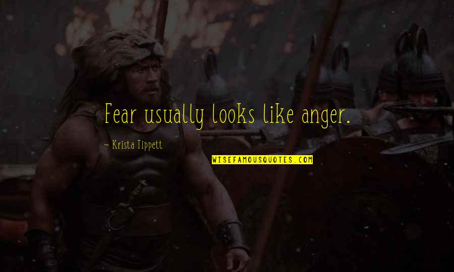 Lemuel Gulliver Quotes By Krista Tippett: Fear usually looks like anger.