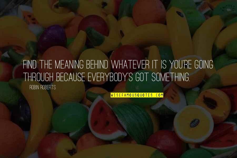 Lena Haloway Quotes By Robin Roberts: Find the meaning behind whatever it is you're
