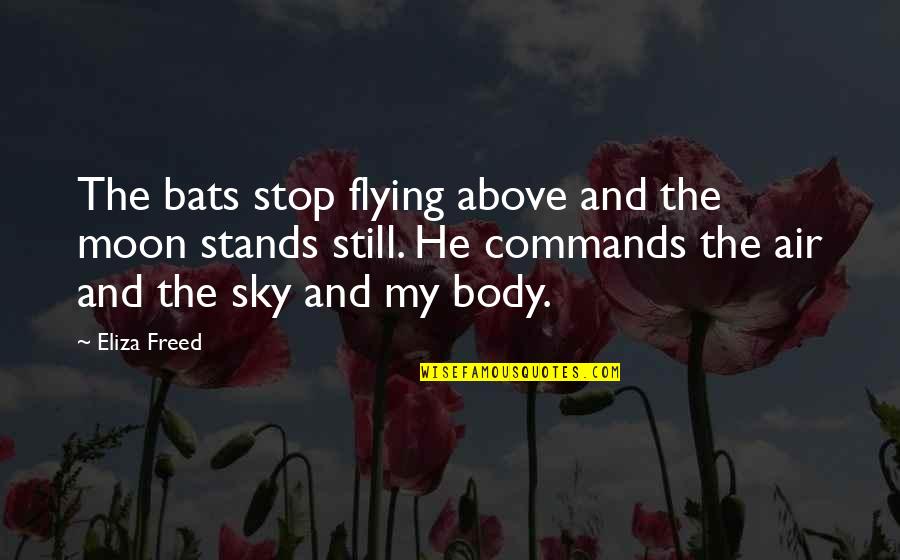 Lenaerts Makelaardij Quotes By Eliza Freed: The bats stop flying above and the moon Lenaerts Makelaardij Quotes By Eliza Freed: The bats stop flying above and the moon