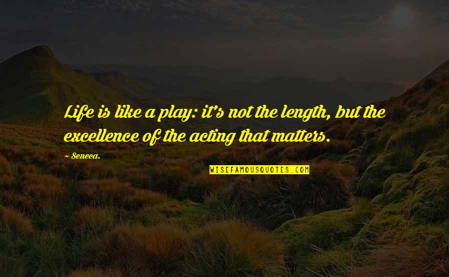 Length Of Life Quotes By Seneca.: Life is like a play: it's not the