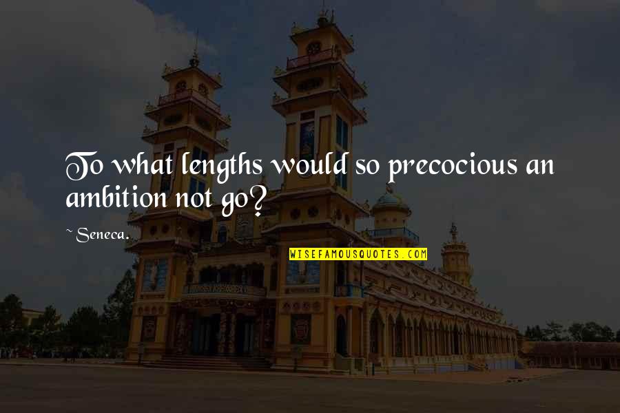 Lengths Quotes By Seneca.: To what lengths would so precocious an ambition