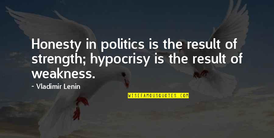 Lenin's Quotes By Vladimir Lenin: Honesty in politics is the result of strength;