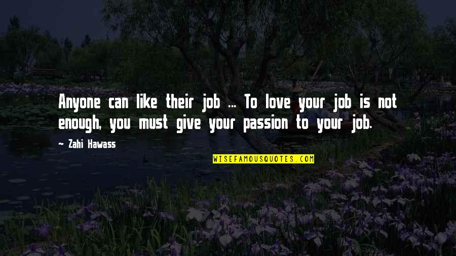 Leo Amery To Chamberlain Quote Quotes By Zahi Hawass: Anyone can like their job ... To love