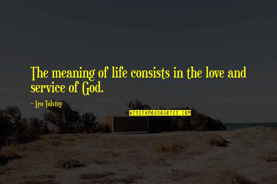 Leo Love Quotes By Leo Tolstoy: The meaning of life consists in the love
