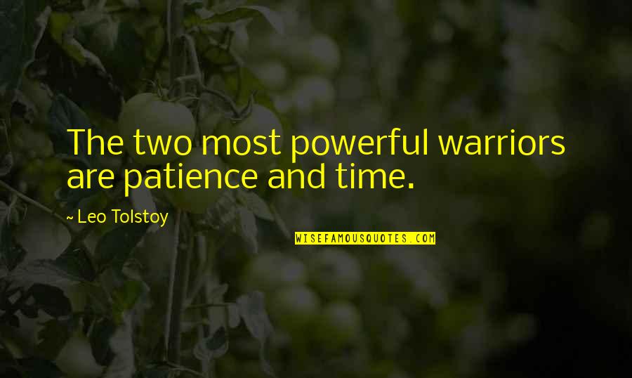Leo Quotes By Leo Tolstoy: The two most powerful warriors are patience and