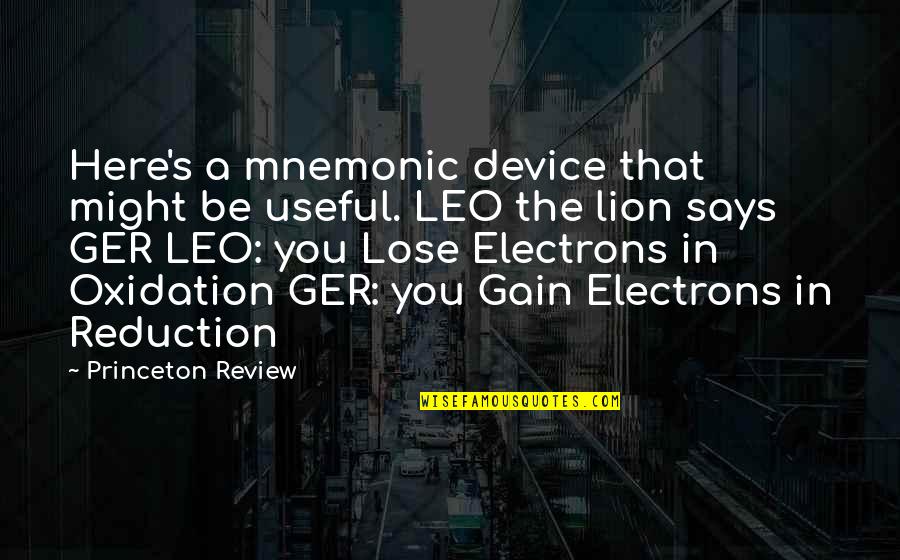 Leo The Lion Quotes By Princeton Review: Here's a mnemonic device that might be useful.