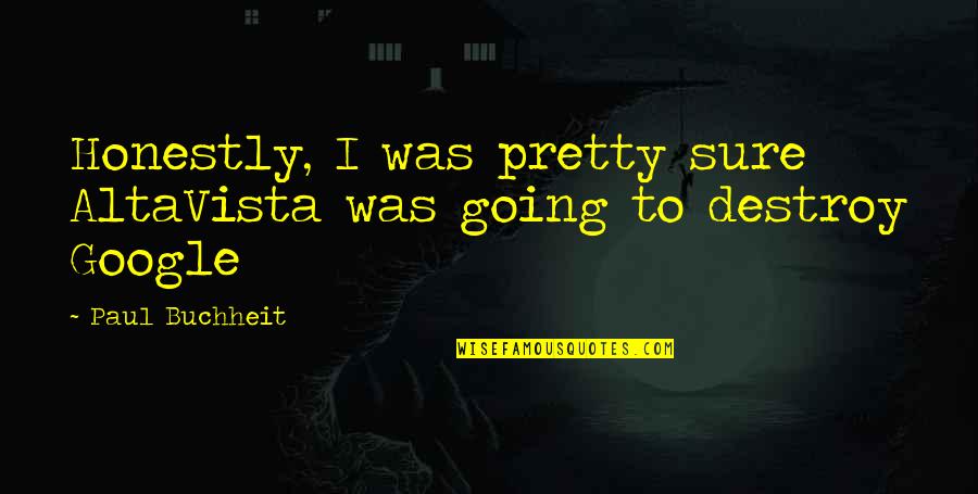 Leo Valdez Inspirational Quotes By Paul Buchheit: Honestly, I was pretty sure AltaVista was going