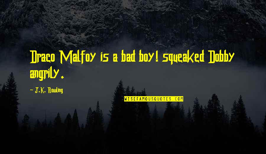 Leolas Side Quotes By J.K. Rowling: Draco Malfoy is a bad boy! squeaked Dobby