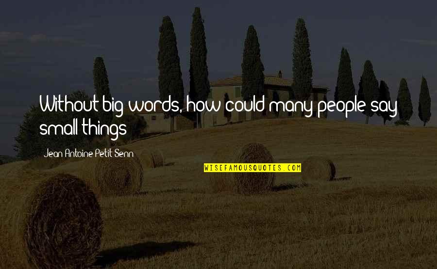 Leon Leyson Quotes By Jean Antoine Petit-Senn: Without big words, how could many people say