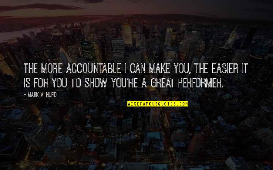 Leon Uris The Haj Quotes By Mark V. Hurd: The more accountable I can make you, the Leon Uris The Haj Quotes By Mark V. Hurd: The more accountable I can make you, the