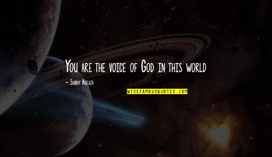Leonard Community Quotes By Sunday Adelaja: You are the voice of God in this Leonard Community Quotes By Sunday Adelaja: You are the voice of God in this