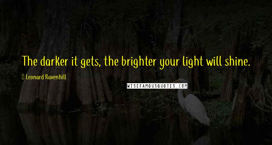 Leonard Ravenhill quotes: The darker it gets, the brighter your light will shine.