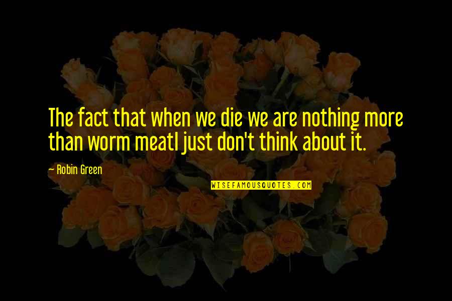Leonard Susskind Quotes By Robin Green: The fact that when we die we are