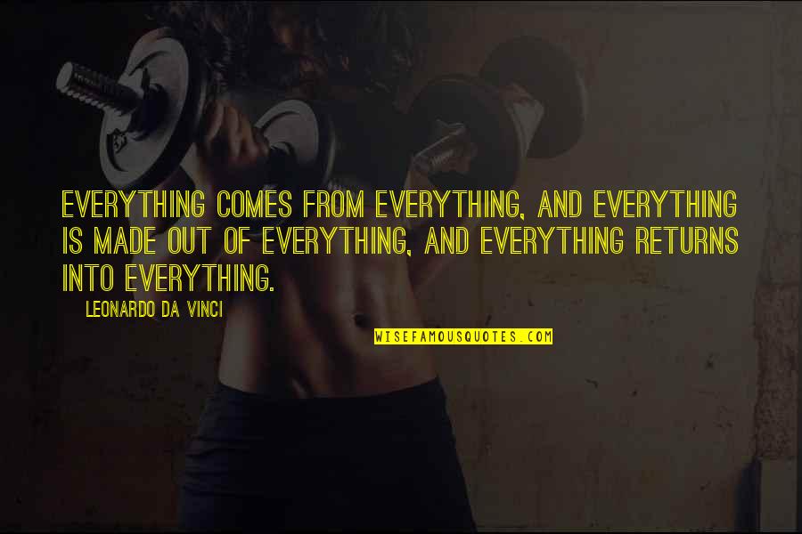 Leonardo Da Quotes By Leonardo Da Vinci: Everything comes from everything, and everything is made Leonardo Da Quotes By Leonardo Da Vinci: Everything comes from everything, and everything is made