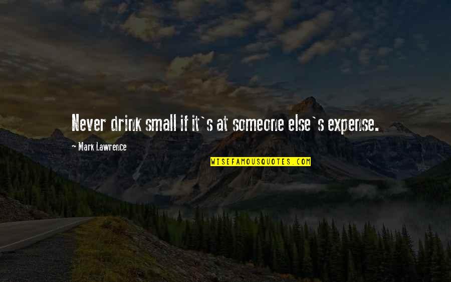 Leonardo Da Vinci Airplane Quotes By Mark Lawrence: Never drink small if it's at someone else's