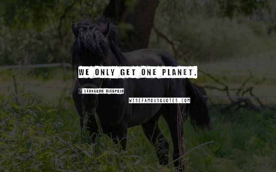 Leonardo DiCaprio quotes: We only get one planet.