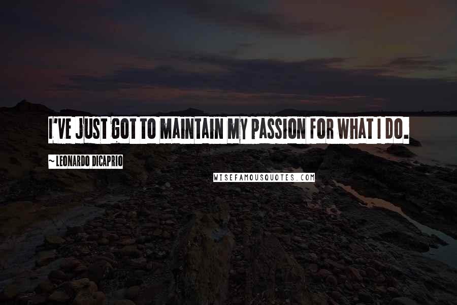 Leonardo DiCaprio quotes: I've just got to maintain my passion for what I do.