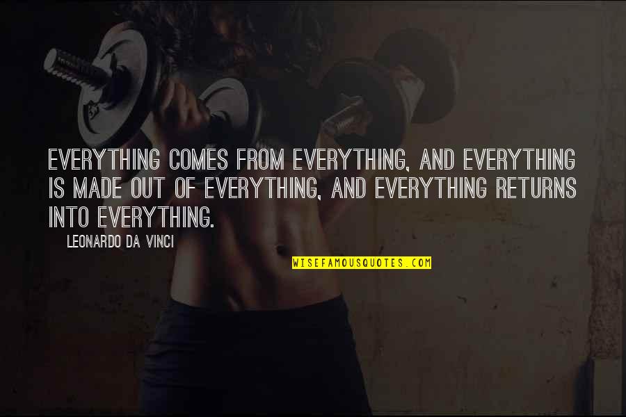 Leonardo Quotes By Leonardo Da Vinci: Everything comes from everything, and everything is made