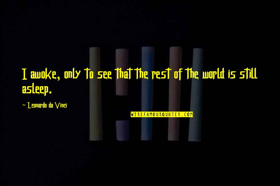 Leonardo Quotes By Leonardo Da Vinci: I awoke, only to see that the rest