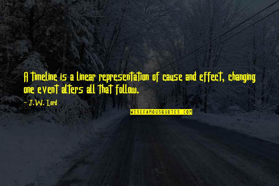 Leonilo Igloria Quotes By J.W. Lord: A timeline is a linear representation of cause