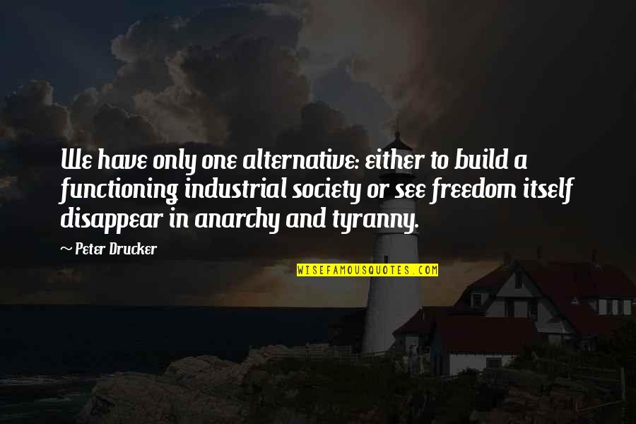 Leonsis Wizards Quotes By Peter Drucker: We have only one alternative: either to build Leonsis Wizards Quotes By Peter Drucker: We have only one alternative: either to build