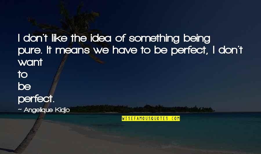 Leontes Jealousy Quotes By Angelique Kidjo: I don't like the idea of something being Leontes Jealousy Quotes By Angelique Kidjo: I don't like the idea of something being