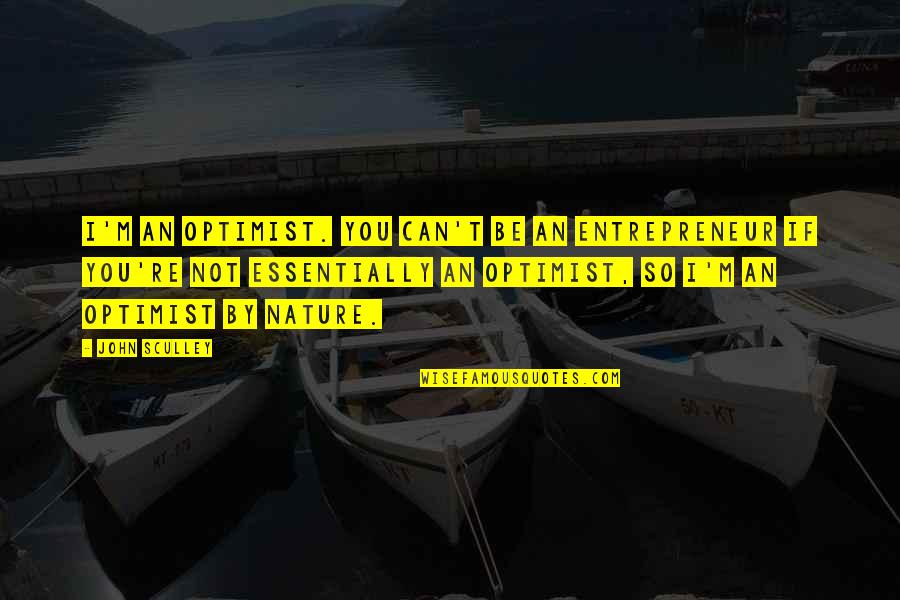 Leopard Eyes Quotes By John Sculley: I'm an optimist. You can't be an entrepreneur