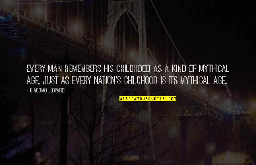 Leopardi Giacomo Quotes By Giacomo Leopardi: Every man remembers his childhood as a kind