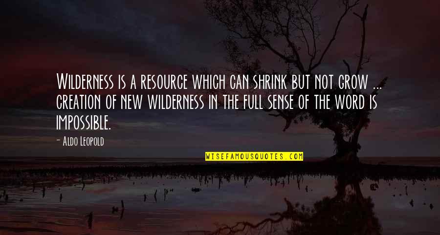 Leopold's Quotes By Aldo Leopold: Wilderness is a resource which can shrink but