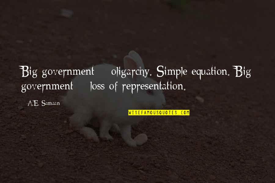 Leotards For Women Quotes By A.E. Samaan: Big government = oligarchy. Simple equation. Big government