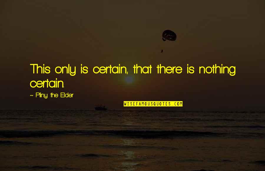 Lepera Seats Quotes By Pliny The Elder: This only is certain, that there is nothing Lepera Seats Quotes By Pliny The Elder: This only is certain, that there is nothing