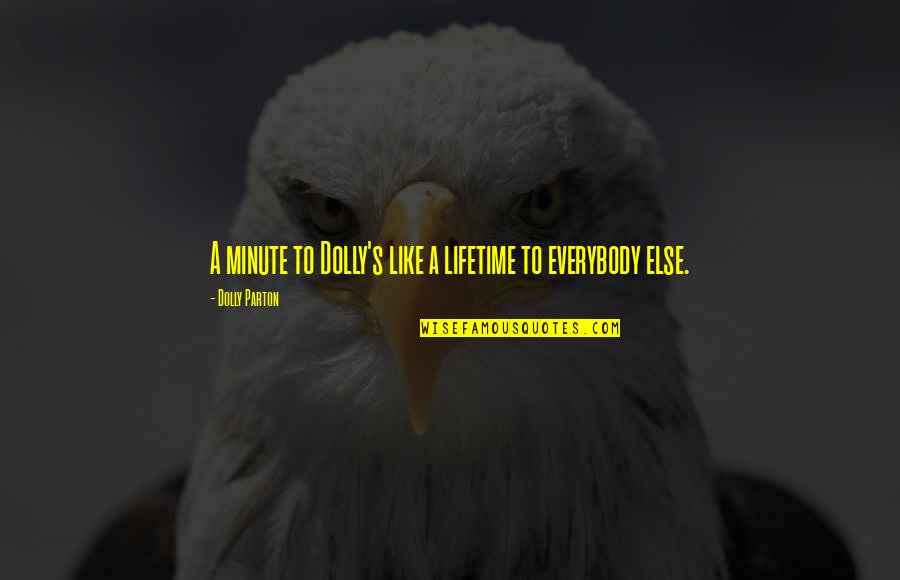 Lepiavka Arseny Quotes By Dolly Parton: A minute to Dolly's like a lifetime to Lepiavka Arseny Quotes By Dolly Parton: A minute to Dolly's like a lifetime to