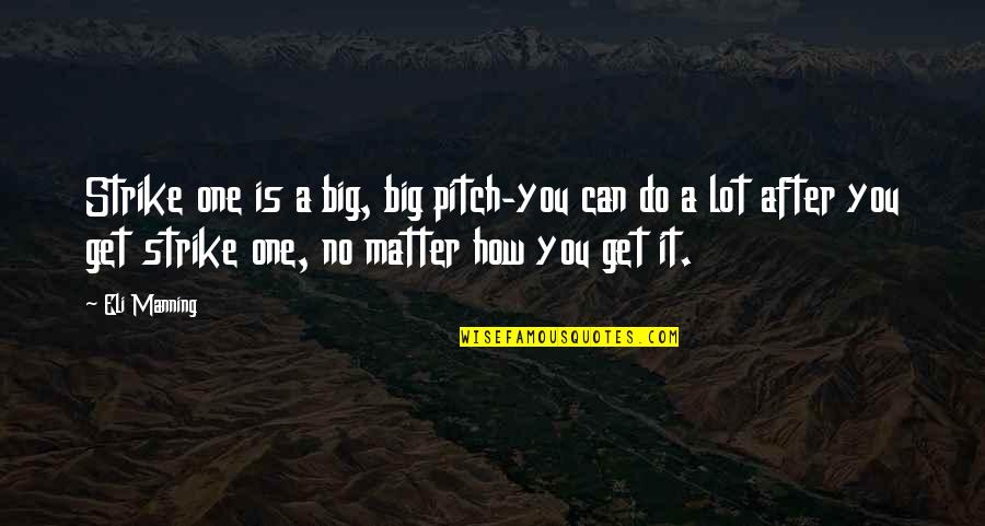 Leprecon 612 Quotes By Eli Manning: Strike one is a big, big pitch-you can Leprecon 612 Quotes By Eli Manning: Strike one is a big, big pitch-you can