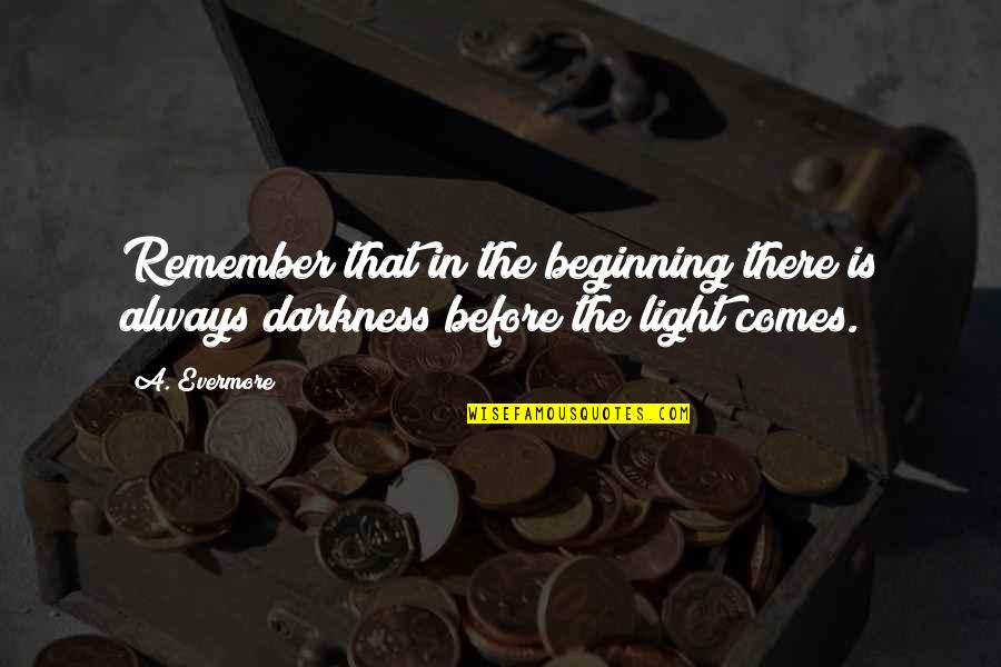 Lequeint Jobe Quotes By A. Evermore: Remember that in the beginning there is always