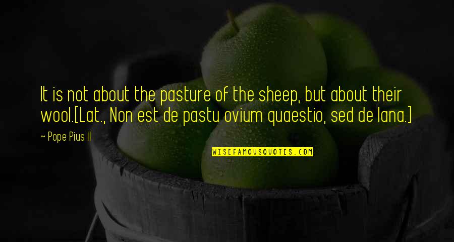 Leques Quotes By Pope Pius II: It is not about the pasture of the Leques Quotes By Pope Pius II: It is not about the pasture of the