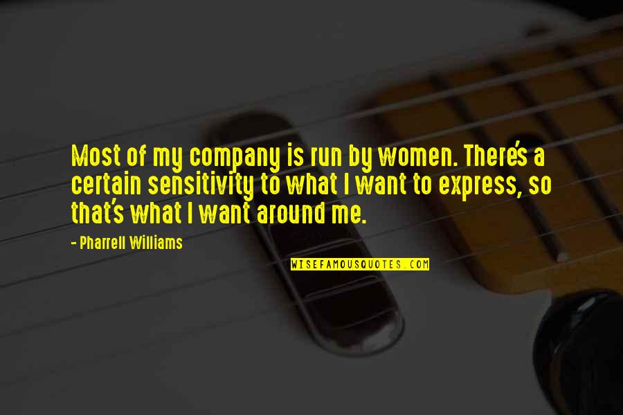 Lerbag Quotes By Pharrell Williams: Most of my company is run by women. Lerbag Quotes By Pharrell Williams: Most of my company is run by women.